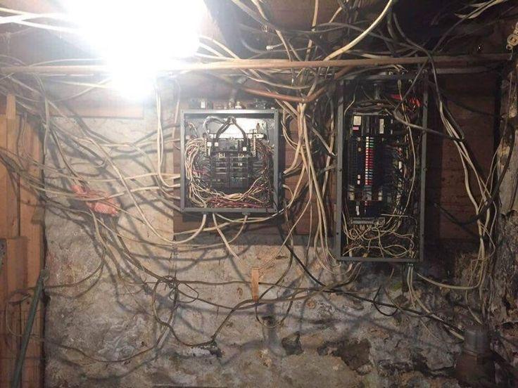 Thousands of Euros behind your electrical panel 😆 (Photo of a scary old unmaintained electrical panel)